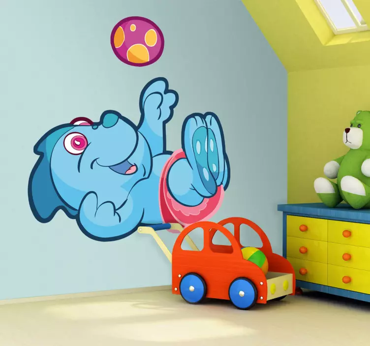 Naklejka dla dzieci niebieski Dino - TenStickers