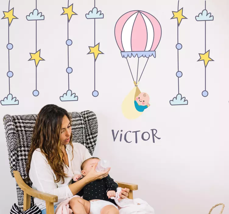 Naklejka dla dzieci podróż balonem - TenStickers