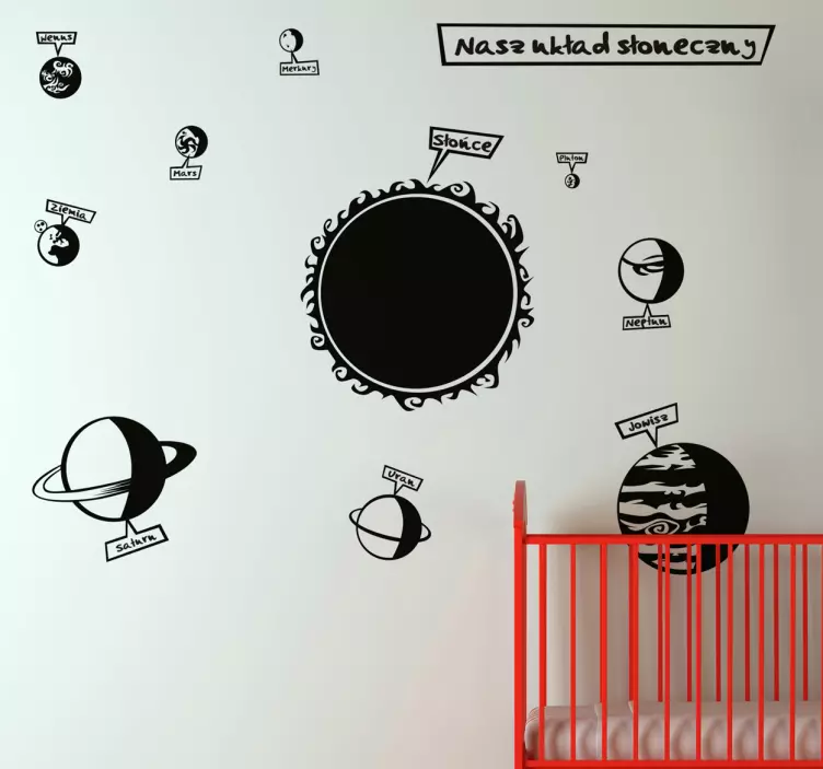 Naklejka dla dzieci układ słoneczny po polsku - TenStickers