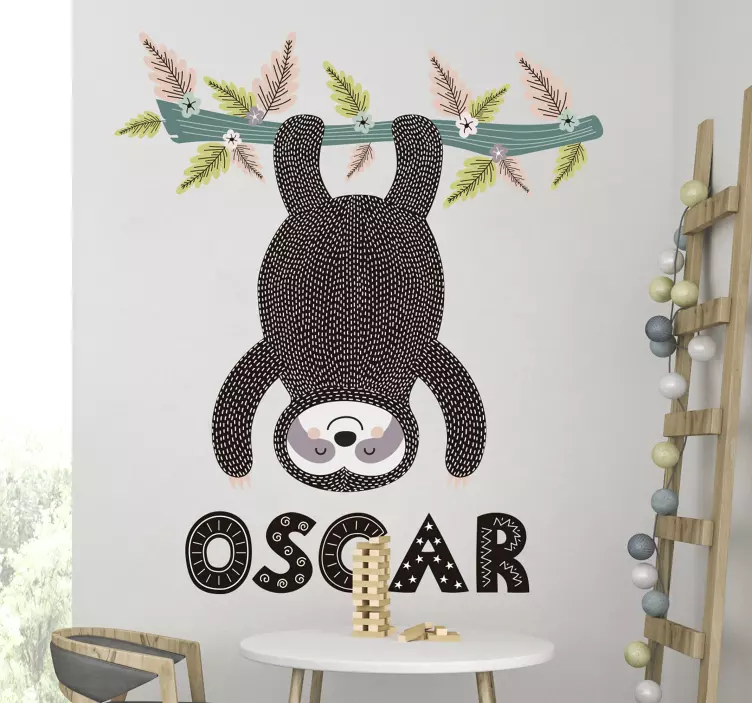 Naklejka dla dzieci zwisający leniwiec - TenStickers