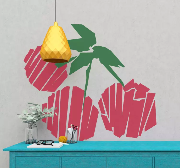 Naklejka na ścianę do kuchni Abstrakcyjne wiśnie - TenStickers