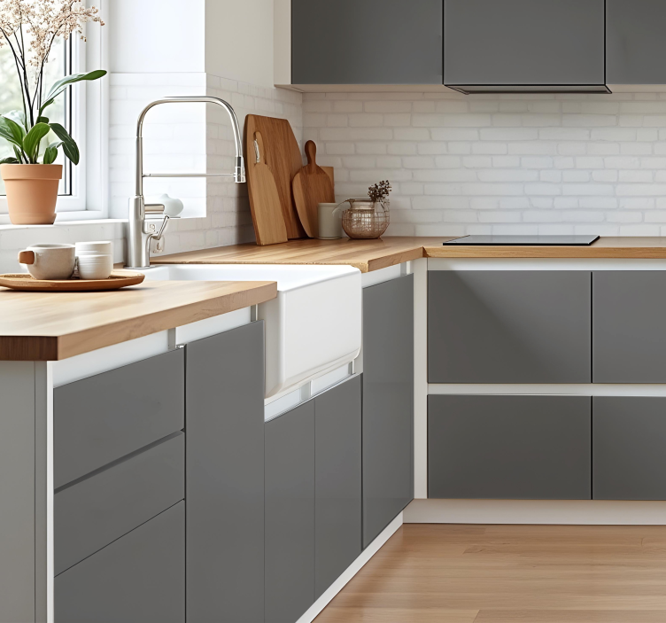 Naklejka do kuchni matowy odcień szarości - TenStickers