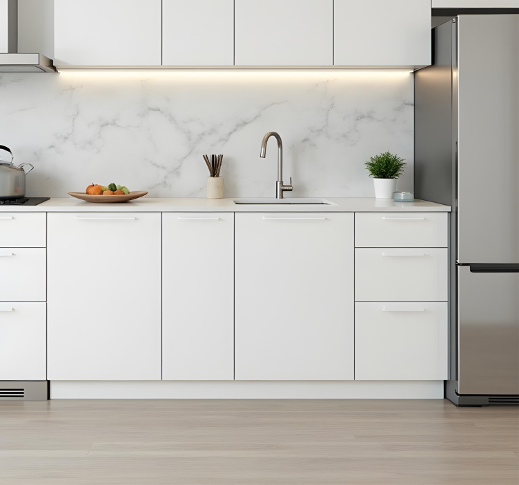 Naklejka do kuchni prosty biały wzór - TenStickers