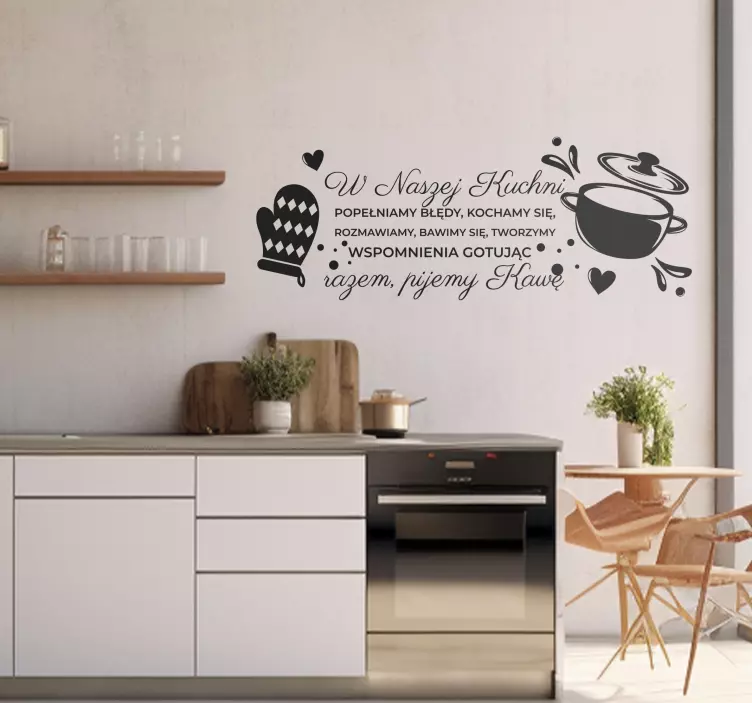 Naklejka na ścianę do kuchni tworzymy wspomnienia gotując - TenStickers
