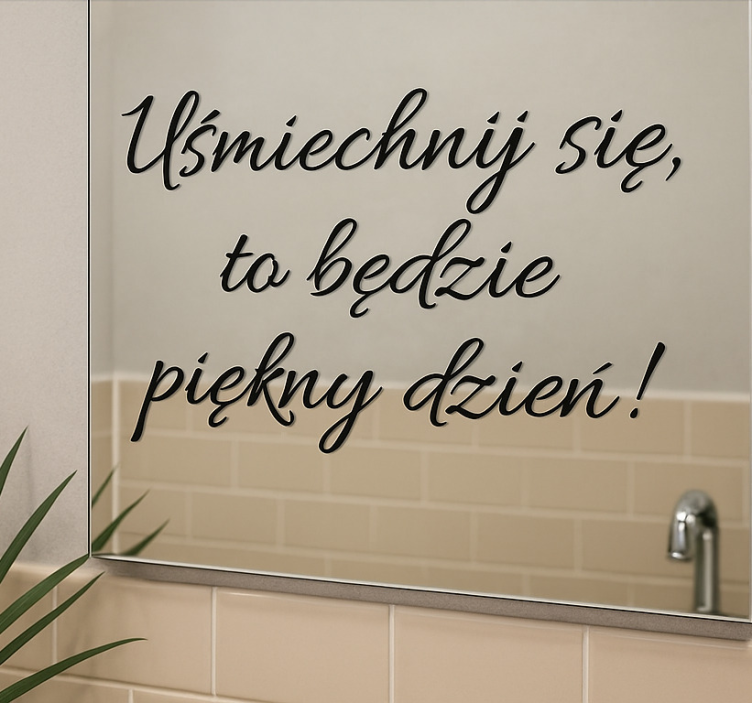 Naklejka do łazienki cytat motywacyjny uśmiechnij się! - TenStickers