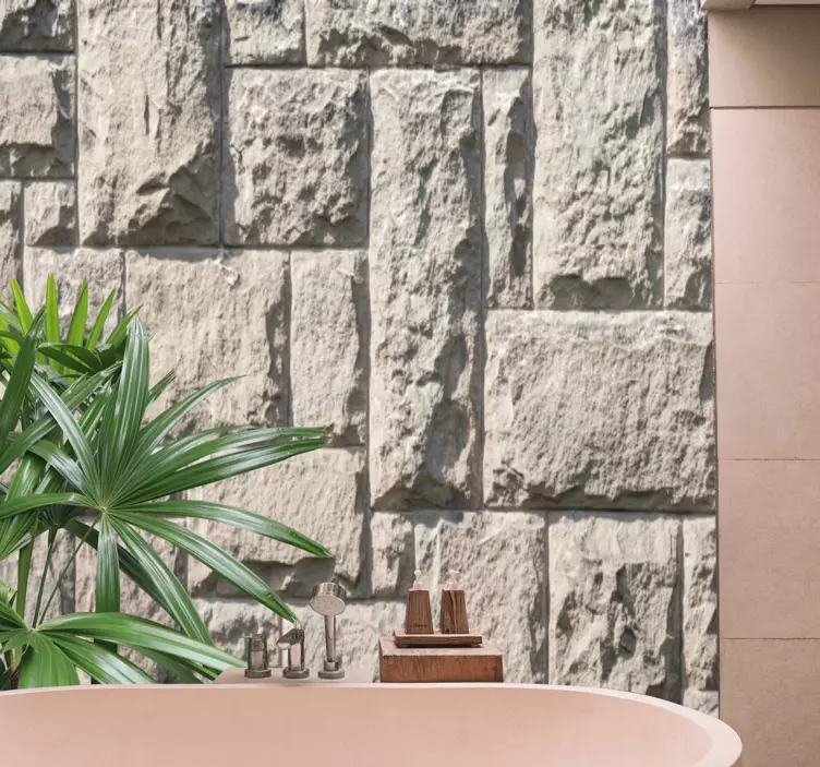 Naklejka do łazienki motyw naturalnego kamienia - TenStickers