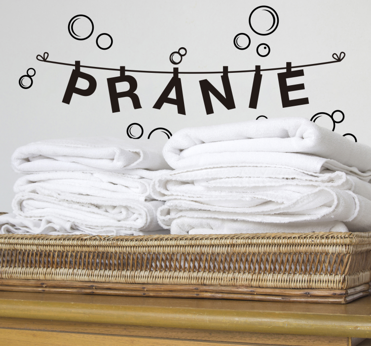 Naklejka do łazienki tekst o praniu - TenStickers