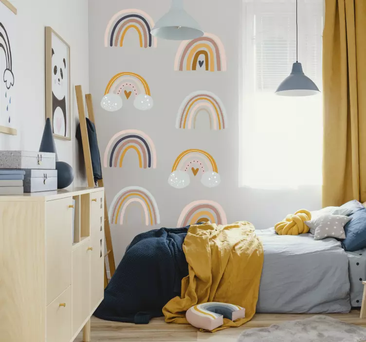 Naklejka do pokoju dziecięcego boho tęcze - TenStickers