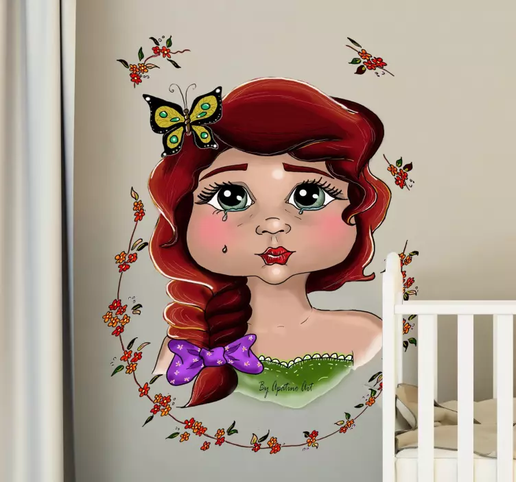 Naklejka dla dzieci ilustracja dziewczyny motyla - TenStickers