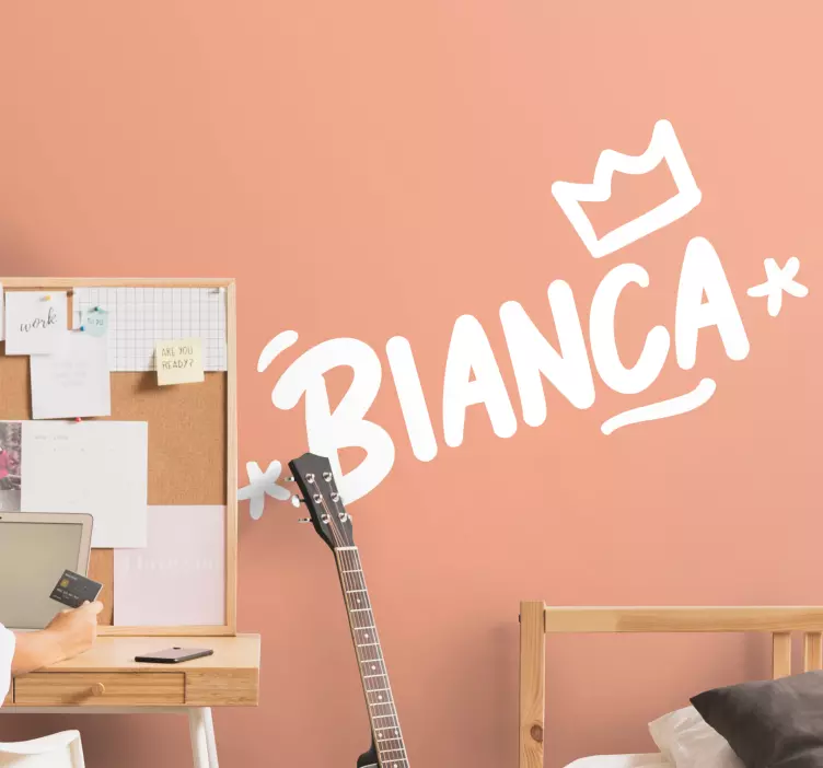 naklejka do pokoju nastolatka niestandardowa nazwa korony - TenStickers