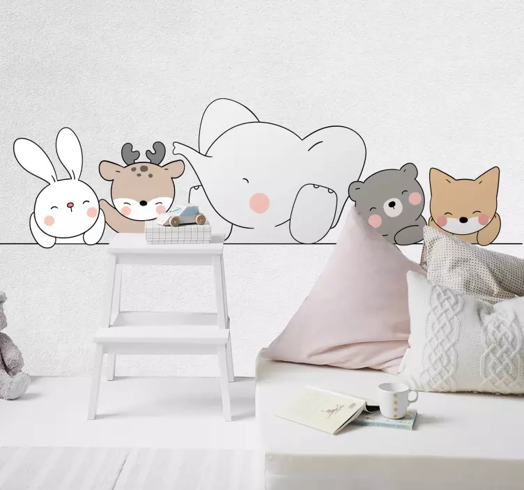 Naklejka na ścianę dla malucha szczęśliwe zwierzęta - TenStickers