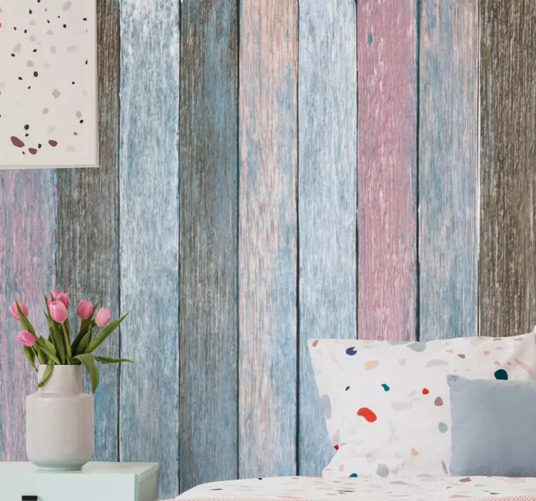 Naklejka do sypialni rustykalny wzór deski - TenStickers