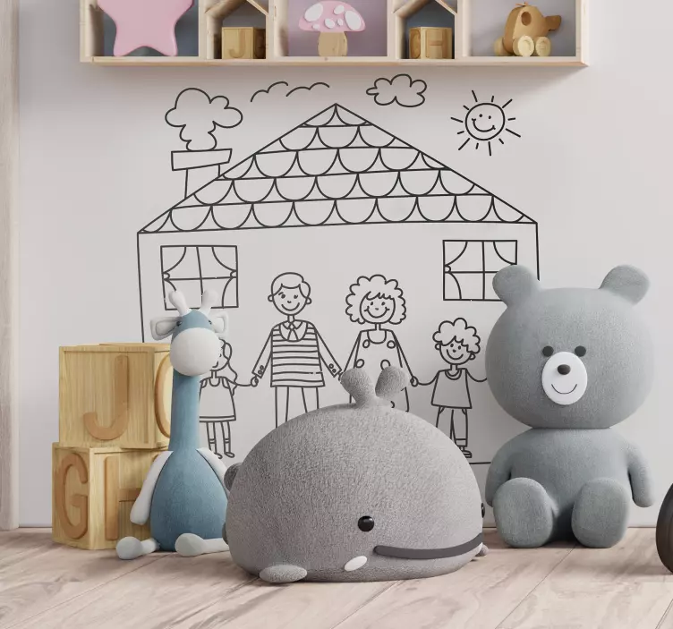 Naklejka dom z rodziną - TenStickers