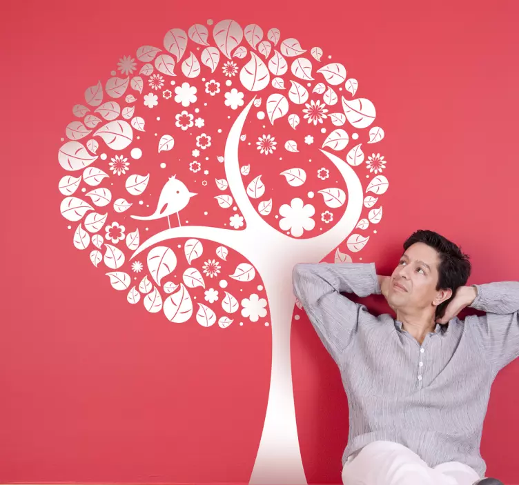 Naklejka drzewo i ptak - TenStickers