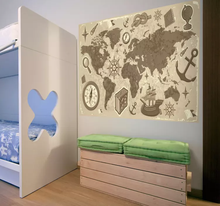 Naklejka dziecięca mapa podróże - TenStickers