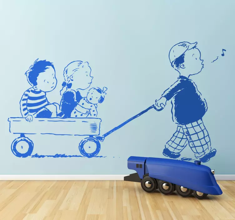 Naklejka na ścianę dla dzieci wózek dla dzieci - TenStickers