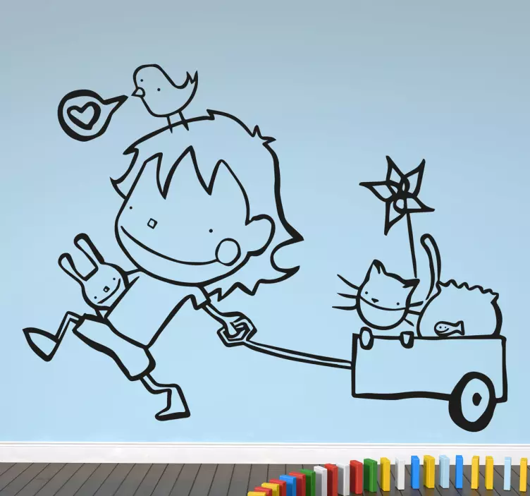 Naklejka dziecko ze zwierzętami - TenStickers