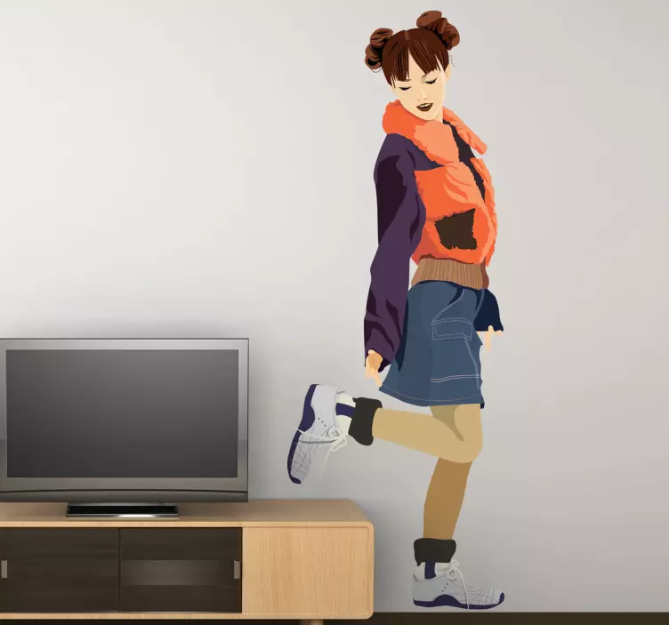 Naklejka dziewczyna w kamizelce - TenStickers