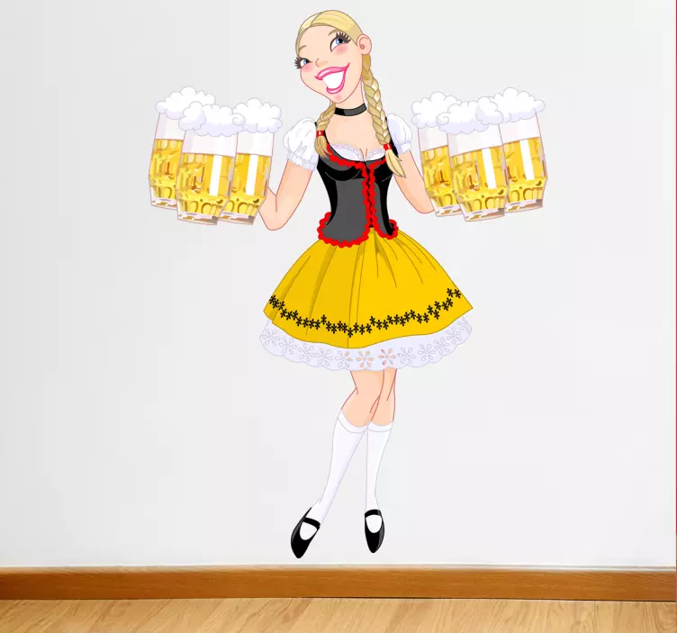 Naklejka dziewczyna z Oktoberfest - TenStickers