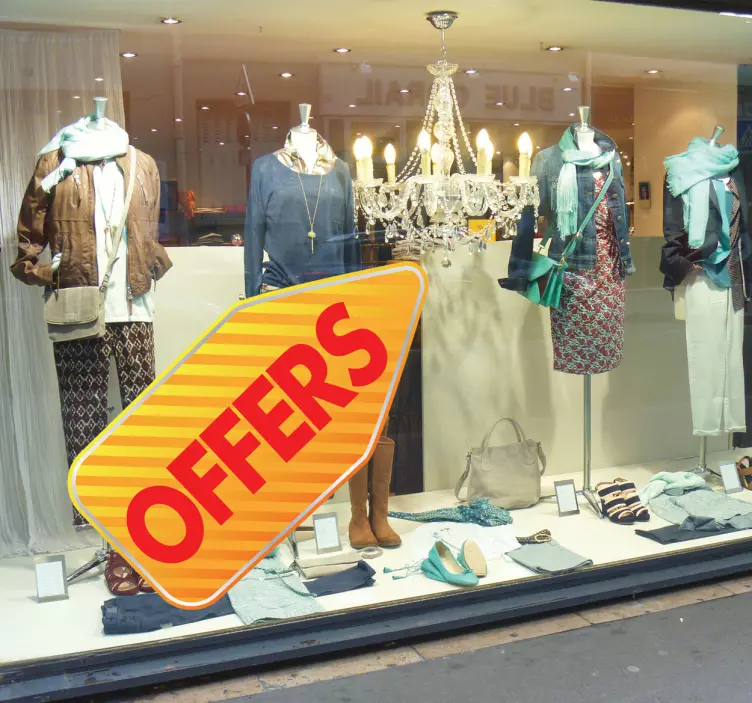 Naklejka etykieta w paski promocja - TenStickers