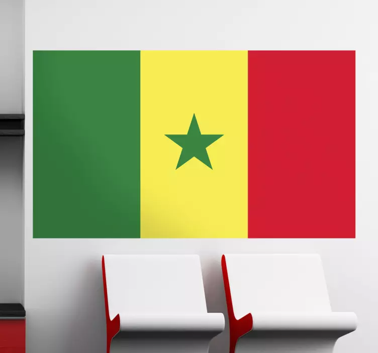 Naklejka na ścianę flaga Senegalu - TenStickers