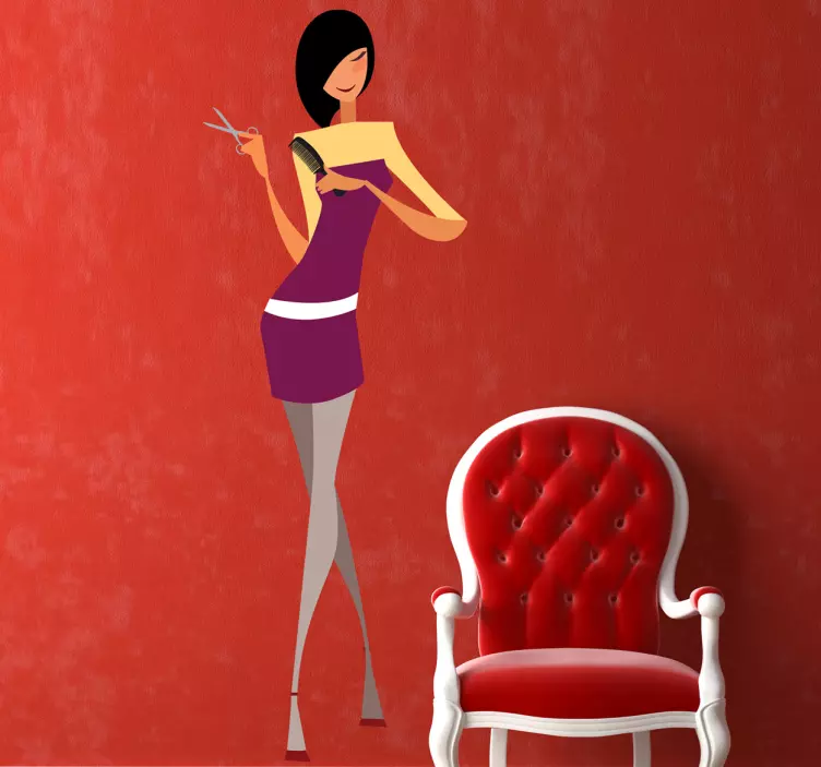 Naklejka fryzjerka - TenStickers