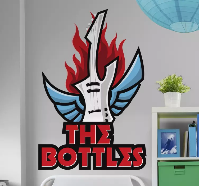 Naklejka gitara z płomieniami - TenStickers