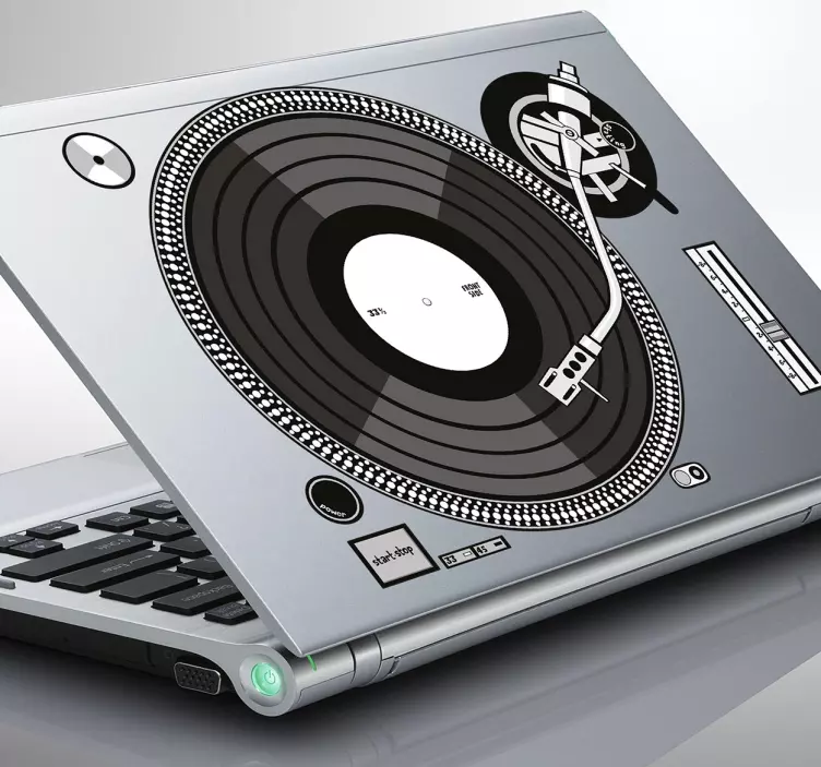 Naklejka na laptopa gramofon DJ - TenStickers