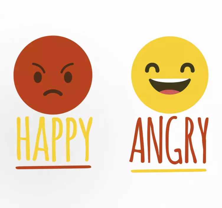 Naklejka happy and angry - TenStickers