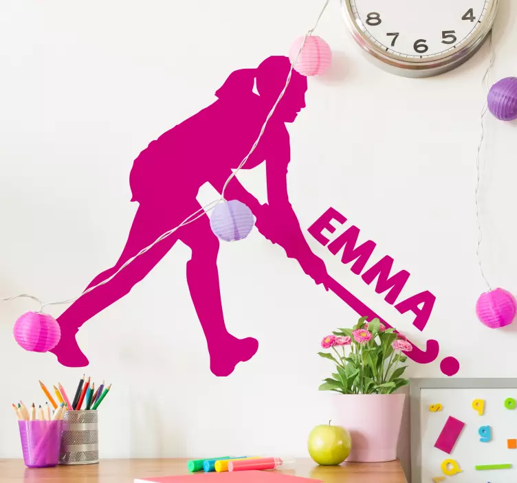 Spersonalizowana naklejka hokeistka - TenStickers