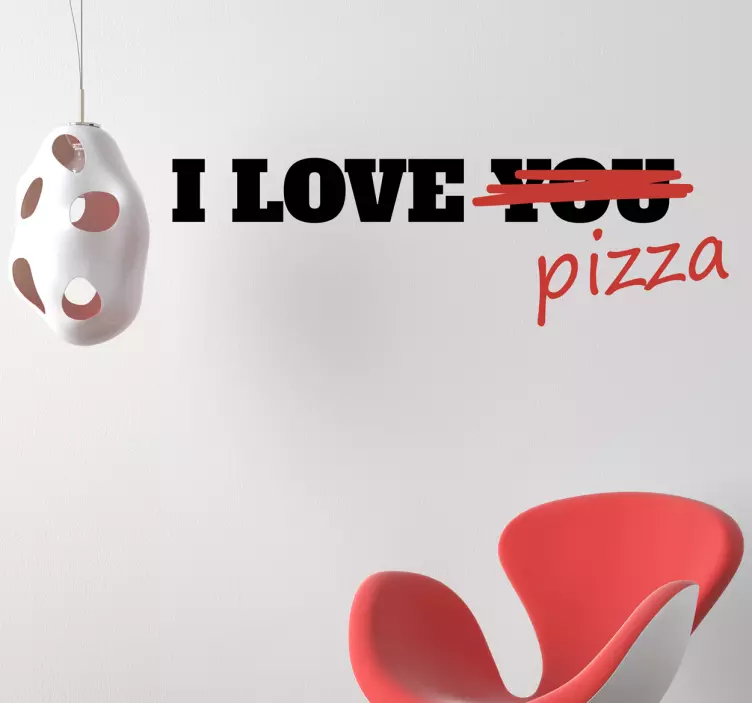 Naklejka na ścianę do kuchni I love pizza - TenStickers