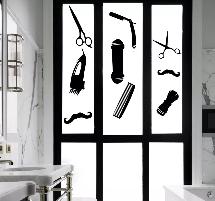 Naklejka ikony fryzjera - TenStickers