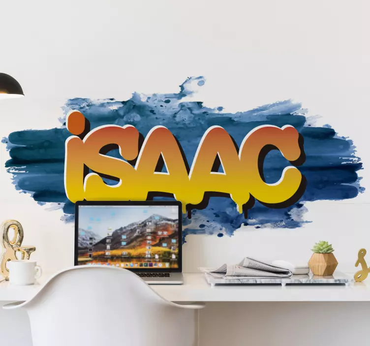 Naklejka imię graffiti akwarelowe tło - TenStickers