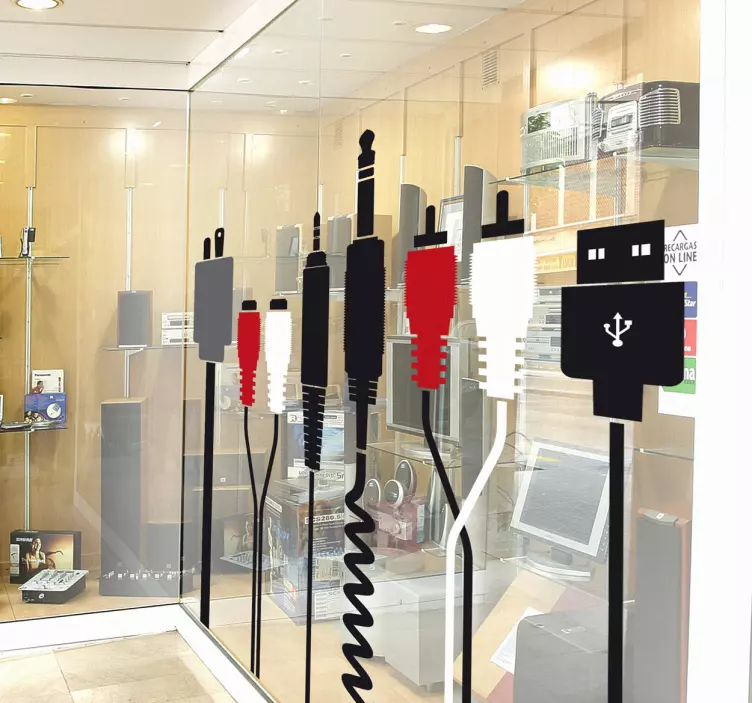 Naklejka kable sklep elektroniczny - TenStickers