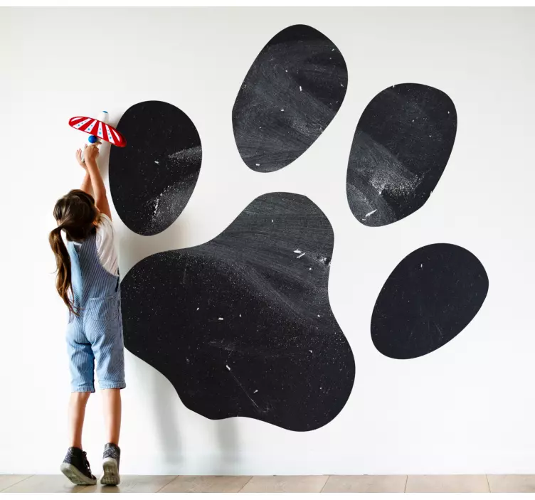 Naklejka tablica kredowa łapa kota ładny design - TenStickers