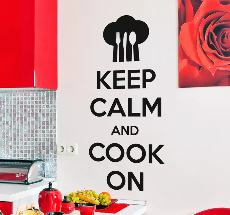 Naklejka kuchenna Keep Calm and Cook On - TenStickers