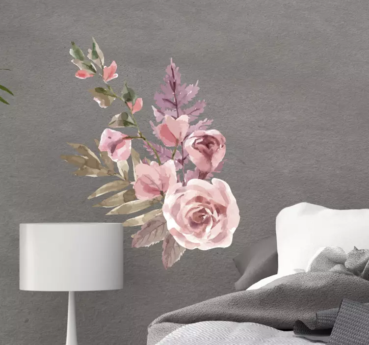 Naklejka na ścianę Akwarela kompozycja kwiatowa - TenStickers