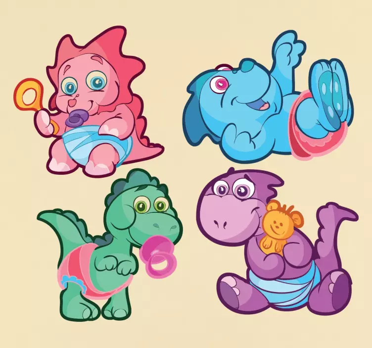 Naklejka malutkie dinozaury - TenStickers