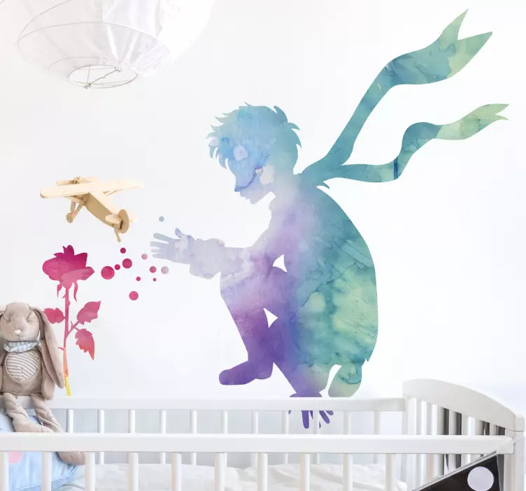 Naklejka - Mały Książę i Róża - TenStickers