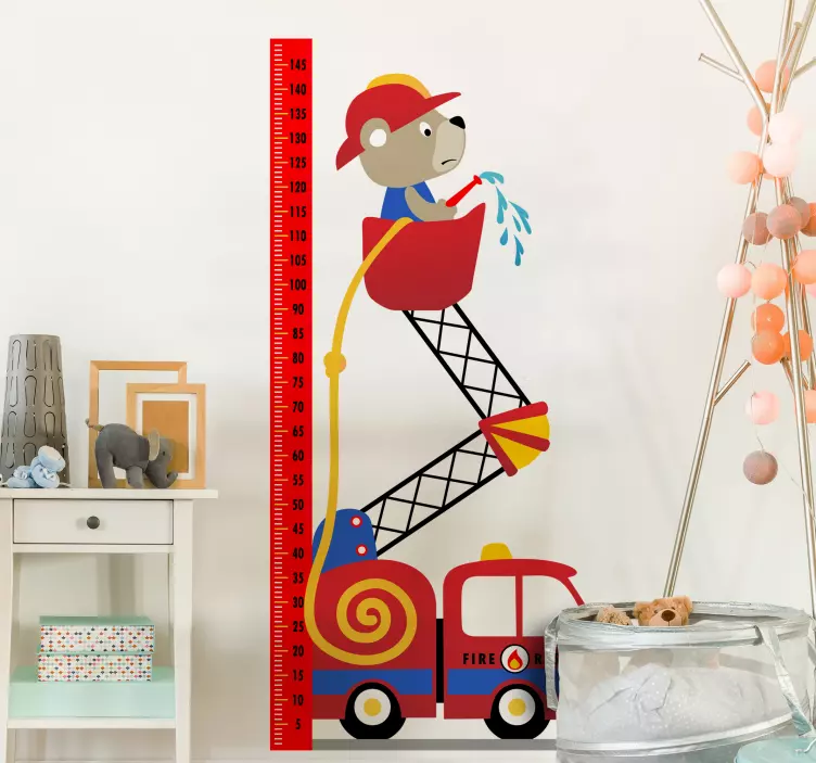 Naklejka miarka wysokości wóz strażacki - TenStickers