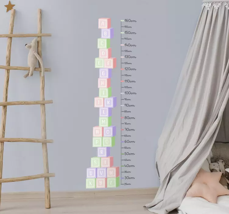 Naklejka literki miarka kostki - TenStickers