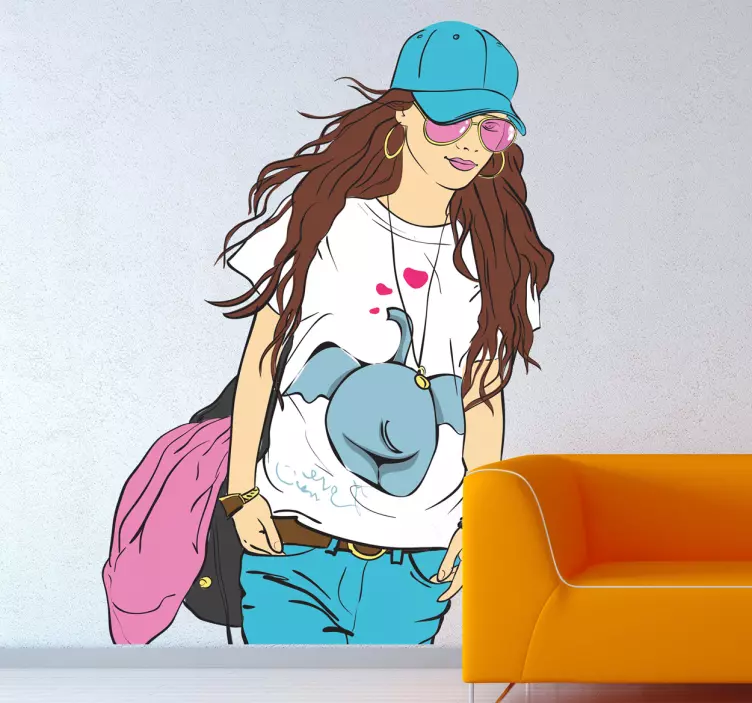 Naklejka młoda dziewczyna - TenStickers