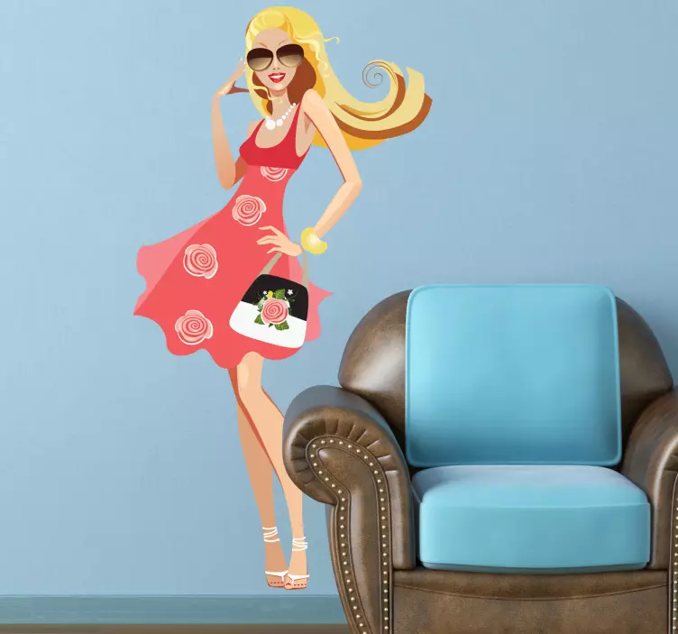 Naklejka modna blondynka - TenStickers