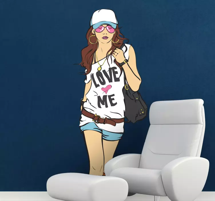 Naklejka modna dziewczyna - TenStickers