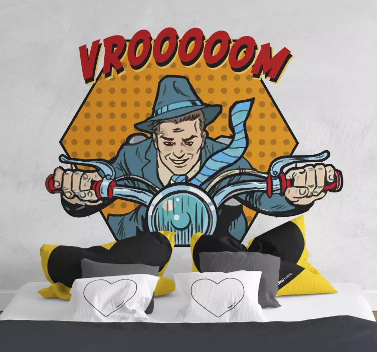 Naklejka motor komiks z tekstem - TenStickers