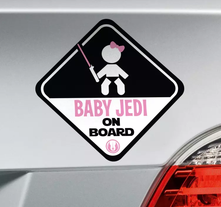 Naklejka dziecko na pokładzie Baby Jedi on board - TenStickers