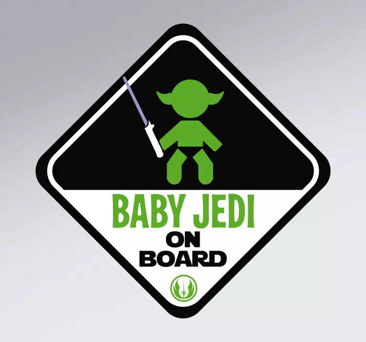 Naklejka na samochód Baby Jedi on board - TenStickers