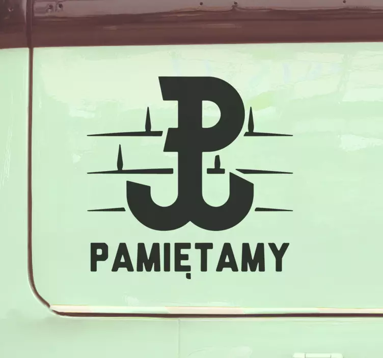 Naklejka na samochód Polski symbol kotwica - TenStickers