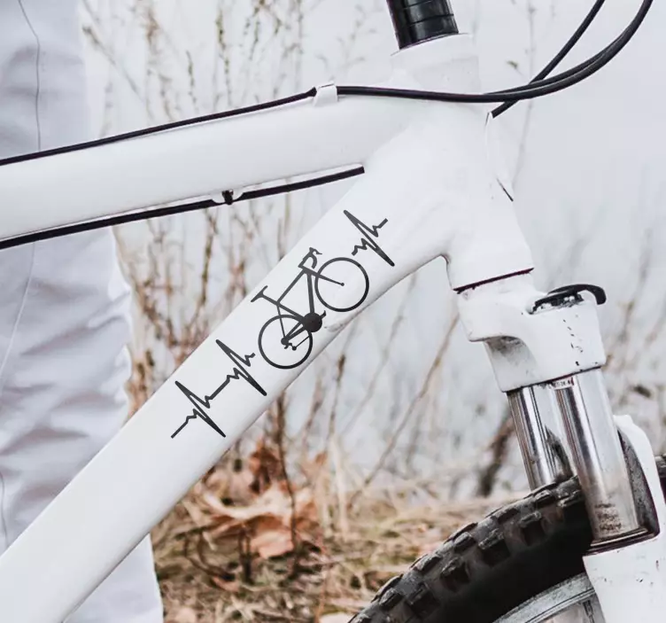 Naklejka na rower uderzenia serca - TenStickers