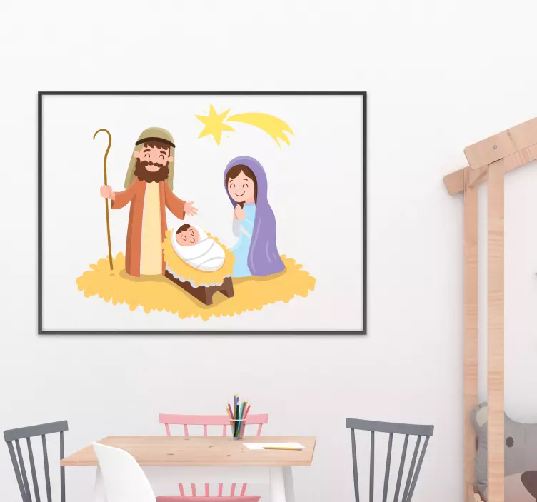 Naklejka na ścianę Maryja, Józef i Jezus - TenStickers